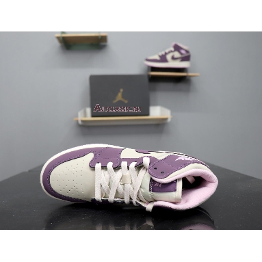 Air Jordan 1 Retro Mid GS Pro Purple 555112-500 Pro Purple/Desert Sand Mens Womens Shoes