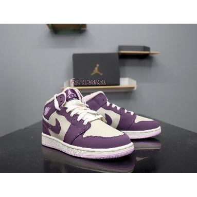 Air Jordan 1 Retro Mid GS Pro Purple 555112-500 Pro Purple/Desert Sand Sneakers