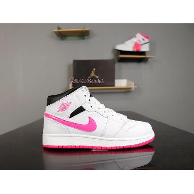 Air Jordan 1 Retro Mid GS Hyper Pink 555112-106 White/Black-Hyper Pink Mens Womens Shoes