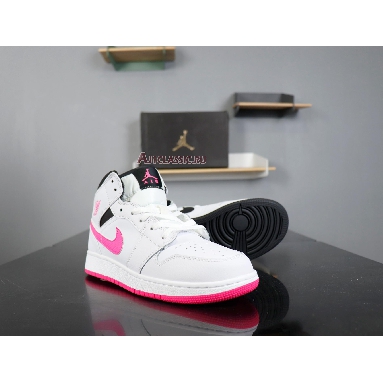 Air Jordan 1 Retro Mid GS Hyper Pink 555112-106 White/Black-Hyper Pink Sneakers