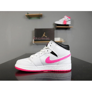 Air Jordan 1 Retro Mid GS Hyper Pink 555112-106 White/Black-Hyper Pink Sneakers