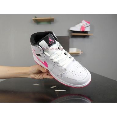 Air Jordan 1 Retro Mid GS Hyper Pink 555112-106 White/Black-Hyper Pink Sneakers