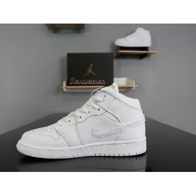 Air Jordan 1 Mid Triple White 554724-130 White/White-White Sneakers