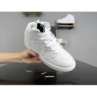 Air Jordan 1 Mid Triple White 554724-130 White/White-White Sneakers