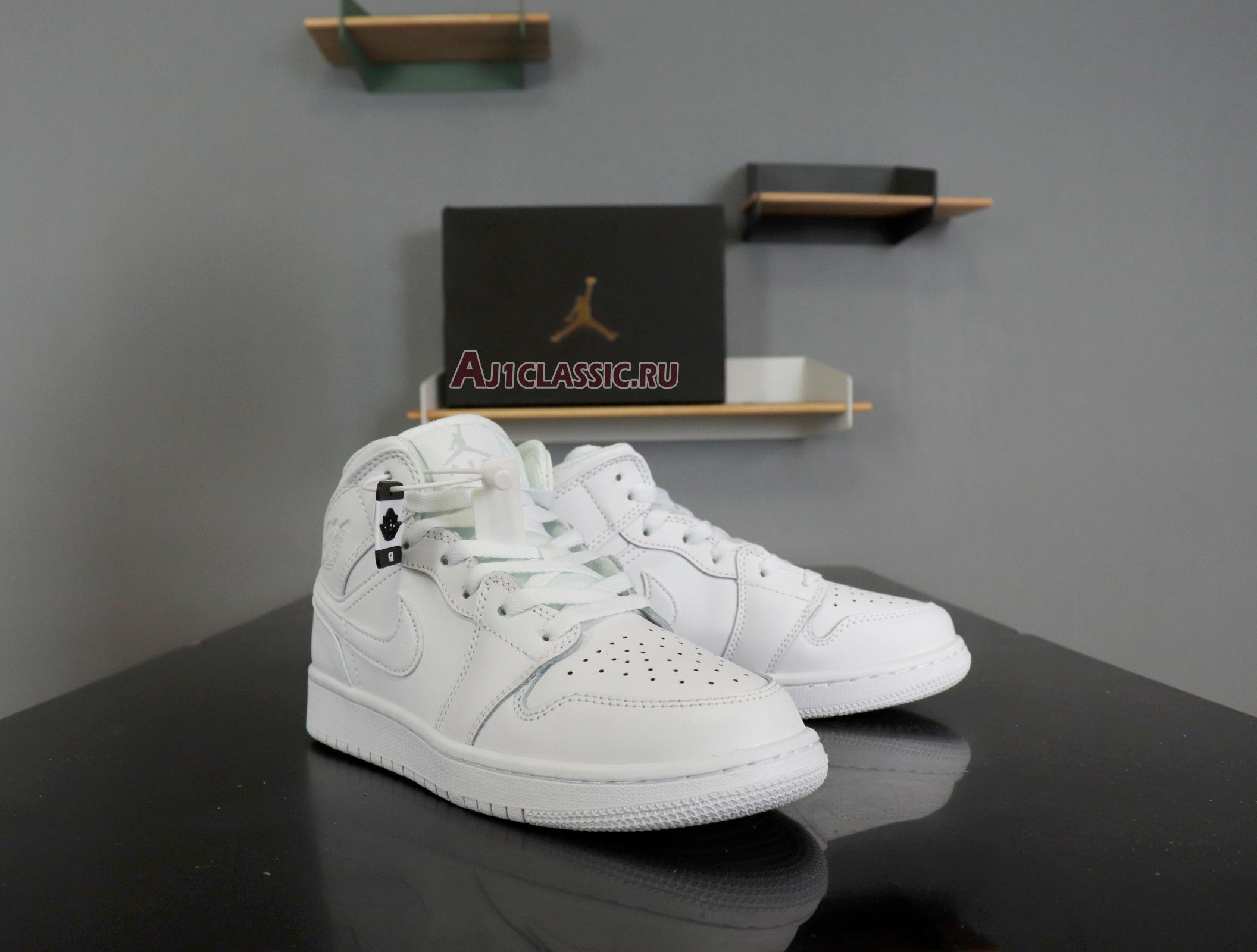 Air Jordan 1 Mid "Triple White" 554724-130