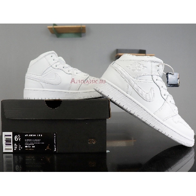 Air Jordan 1 Mid Triple White 554724-130 White/White-White Sneakers