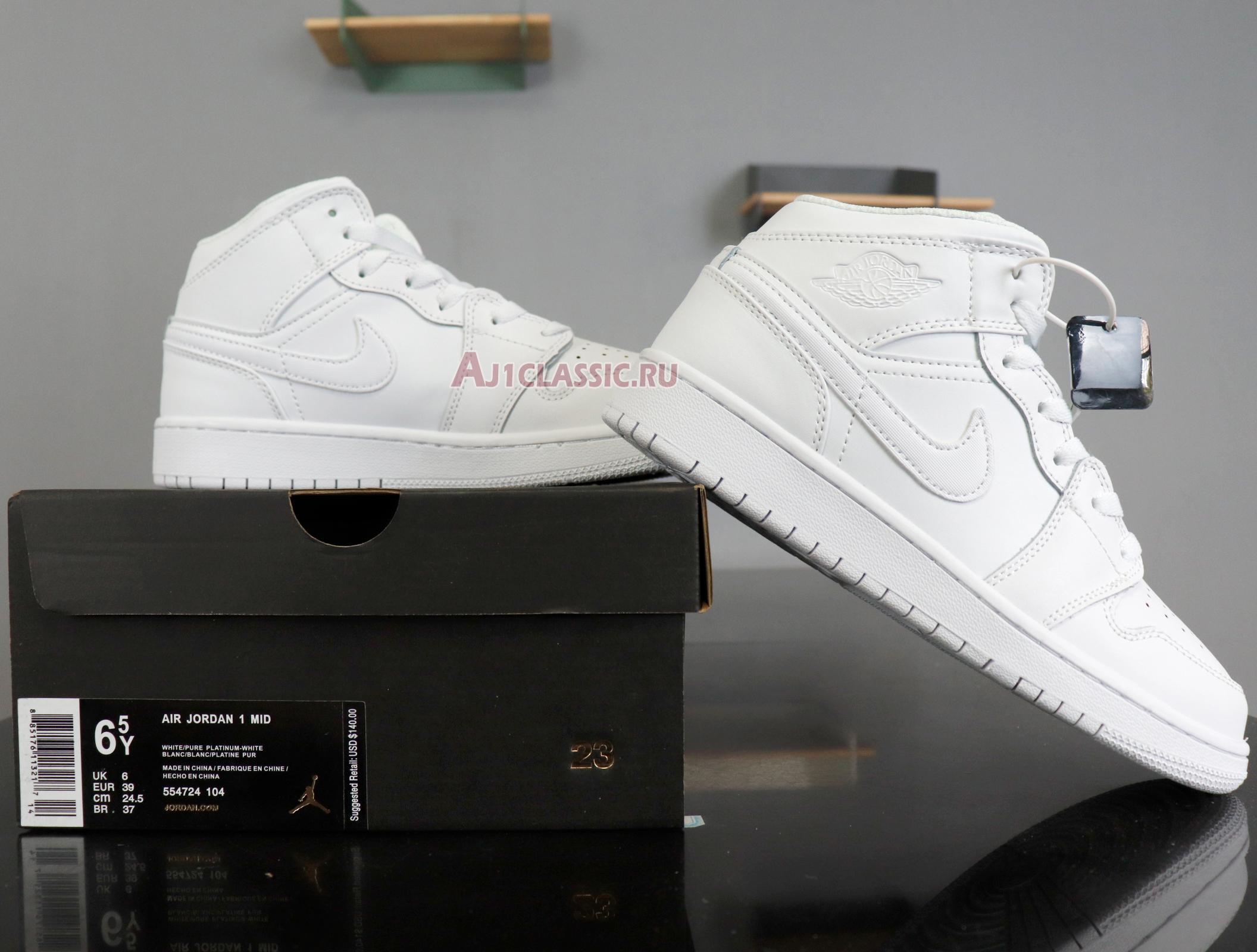 Air Jordan 1 Mid "Triple White" 554724-130