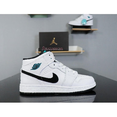 Air Jordan 1 Mid BG Hyper Jade 554725-122 White/Black-White-Hyper Jade Sneakers