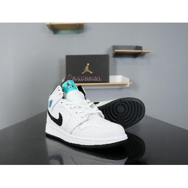 Air Jordan 1 Mid BG Hyper Jade 554725-122 White/Black-White-Hyper Jade Sneakers