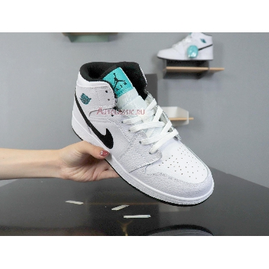 Air Jordan 1 Mid BG Hyper Jade 554725-122 White/Black-White-Hyper Jade Sneakers