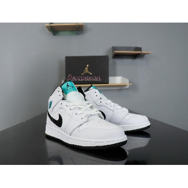 Air Jordan 1 Mid BG Hyper Jade 554725-122 White/Black-White-Hyper Jade Sneakers