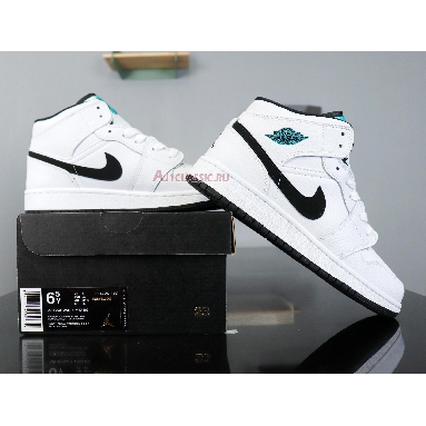 Air Jordan 1 Mid BG Hyper Jade 554725-122 White/Black-White-Hyper Jade Sneakers