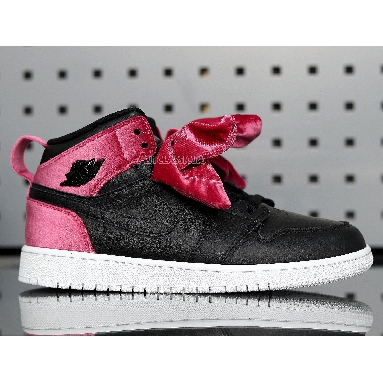 Air Jordan 1 Mid Bow XLD GS Noble Red CK5678-006 Black/Noble Red/White Sneakers