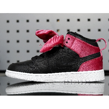 Air Jordan 1 Mid Bow XLD GS Noble Red CK5678-006 Black/Noble Red/White Mens Womens Shoes