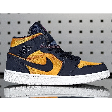 Air Jordan 1 Mid SE Premium Stain Gold 852542-401 Stain Gold/Obsidian-White Mens Womens Shoes