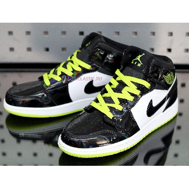 Air Jordan 1 Mid SE Black Cyber BQ6931-003 Black/Cyber-White-Mystic Green Sneakers