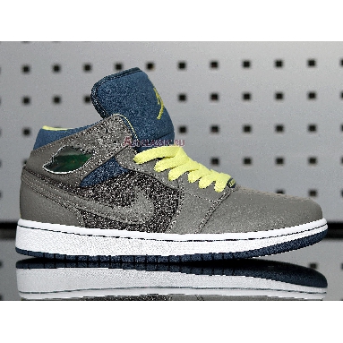 Air Jordan 1 Retro 97 TXT 555071-045 Flat Pewter/Flat Pewter-Electric Yellow Mens Womens Shoes