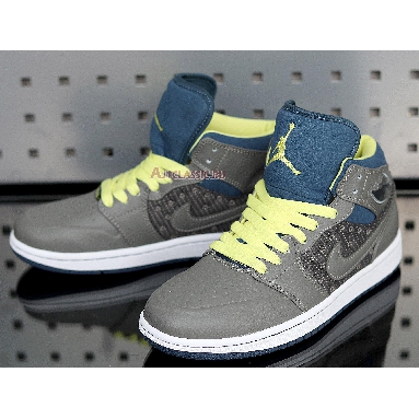 Air Jordan 1 Retro 97 TXT 555071-045 Flat Pewter/Flat Pewter-Electric Yellow Mens Womens Shoes