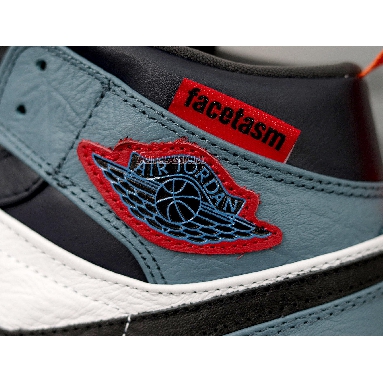 Facetasm x Air Jordan 1 Mid Fearless CU2802-100 White/Teal/Black/Red Mens Womens Shoes