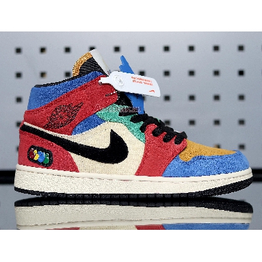 Blue The Great x Air Jordan 1 Mid Fearless CU2805-100 Muslin/Varsity Red/Royal/Taxi/Black Sneakers