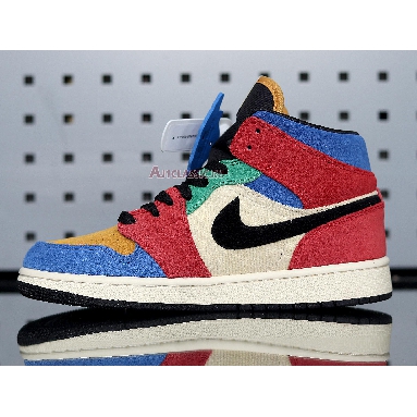 Blue The Great x Air Jordan 1 Mid Fearless CU2805-100 Muslin/Varsity Red/Royal/Taxi/Black Sneakers