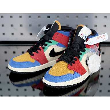 Blue The Great x Air Jordan 1 Mid Fearless CU2805-100 Muslin/Varsity Red/Royal/Taxi/Black Sneakers