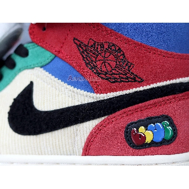 Blue The Great x Air Jordan 1 Mid Fearless CU2805-100 Muslin/Varsity Red/Royal/Taxi/Black Sneakers