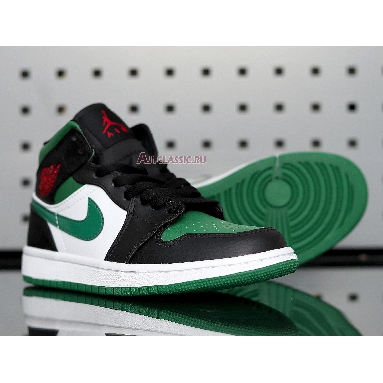 Air Jordan 1 Mid Pine Green 554724-067 Pine Green/White-Black-University Red Sneakers