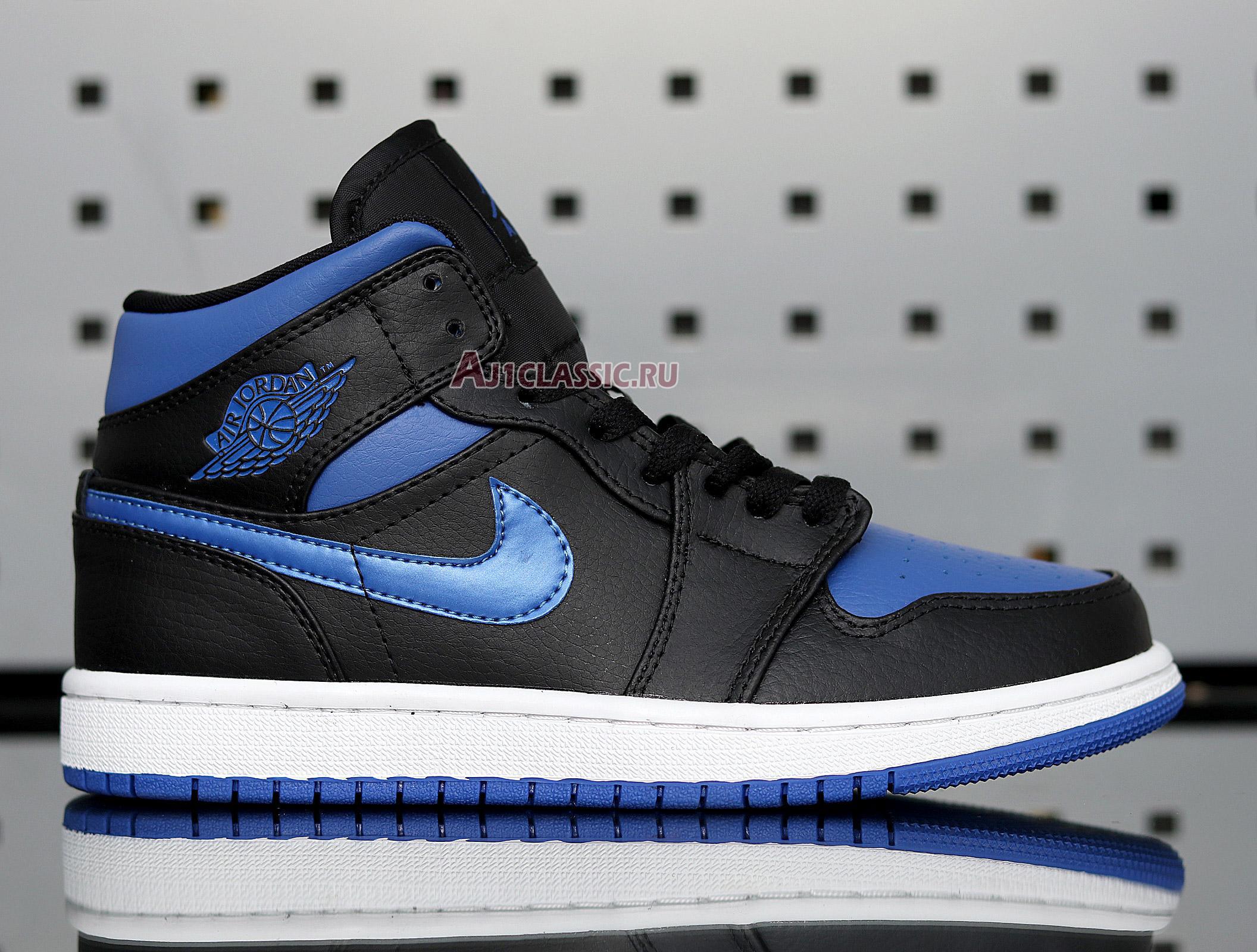 New Air Jordan 1 Mid "Black Hyper Royal" 554724-068 Shoes