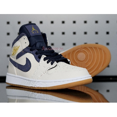 Air Jordan 1 Mid Jeter AH6342-104 Sail/Bronze-College Navy Sneakers