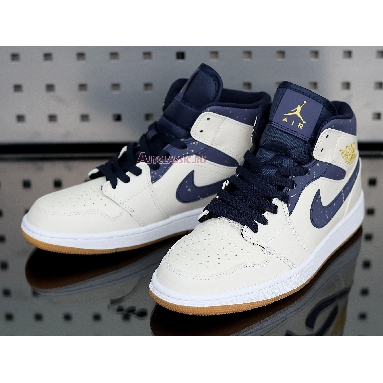 Air Jordan 1 Mid Jeter AH6342-104 Sail/Bronze-College Navy Sneakers