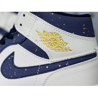 Air Jordan 1 Mid Jeter AH6342-104 Sail/Bronze-College Navy Sneakers