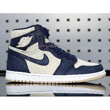 Air Jordan 1 High Navy Cream AQ9131-401 Midnight Navy/Light Cream-White Sneakers