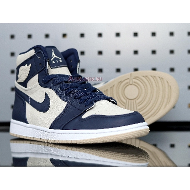 Air Jordan 1 High Navy Cream AQ9131-401 Midnight Navy/Light Cream-White Sneakers