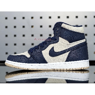 Air Jordan 1 High Navy Cream AQ9131-401 Midnight Navy/Light Cream-White Sneakers