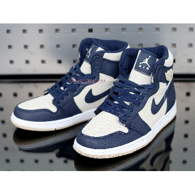 Air Jordan 1 High Navy Cream AQ9131-401 Midnight Navy/Light Cream-White Sneakers