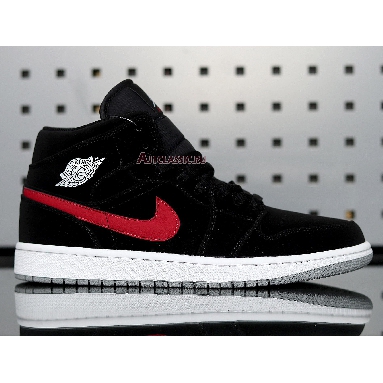 Air Jordan 1 Retro Mid Black University Red 554725-065 Black/University Red-Hyper Royal Sneakers