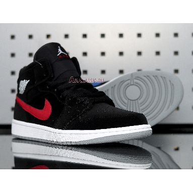 Air Jordan 1 Retro Mid Black University Red 554725-065 Black/University Red-Hyper Royal Sneakers