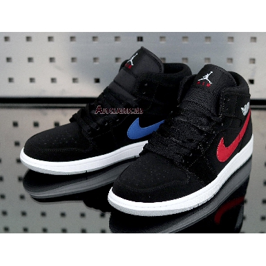 Air Jordan 1 Retro Mid Black University Red 554725-065 Black/University Red-Hyper Royal Sneakers