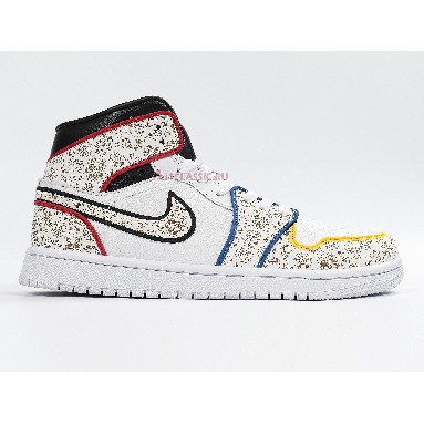 Air Jordan 1 Mid Day of the Dead BQ6827-100 White/Black/Kinetic Green Mens Womens Shoes