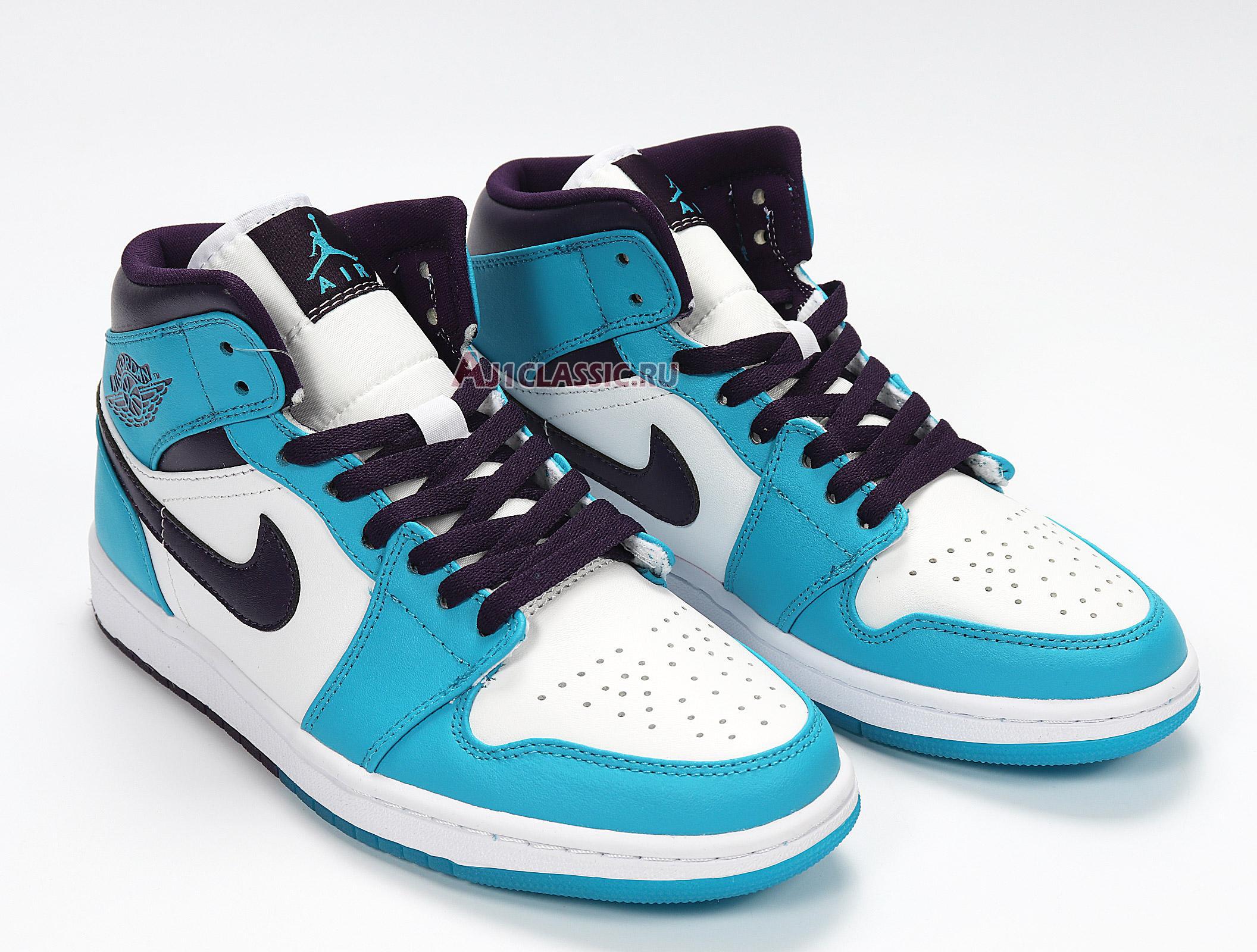 New Air Jordan 1 Mid "Hornets" 554724-415 Shoes