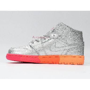 Air Jordan 1 Mid GS Metallic Silver Pink Crimson 555112-006 Metallic Silver/Racer Pink/Wolf Grey/Crimson Sneakers