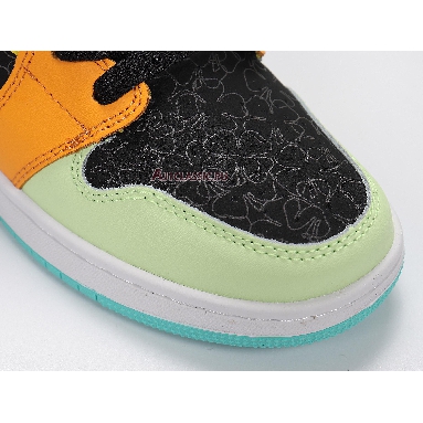 Air Jordan 1 Mid SE GS Clover BQ6931-037 Black/Aurora Green/Opti Yellow Mens Womens Shoes