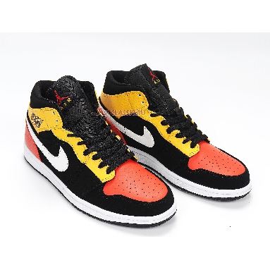 Air Jordan 1 Mid SE Amarillo 852542-087 Black/Amarillo/White/Team Orange Mens Womens Shoes