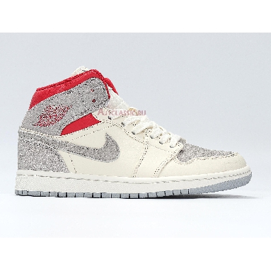 Sneakersnstuff x Air Jordan 1 Mid Past Present Future CT3443-100 Sail/Wolf Grey/Gym Red/White Mens Womens Shoes