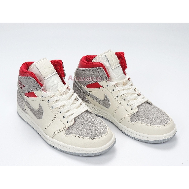 Sneakersnstuff x Air Jordan 1 Mid Past Present Future CT3443-100 Sail/Wolf Grey/Gym Red/White Mens Womens Shoes