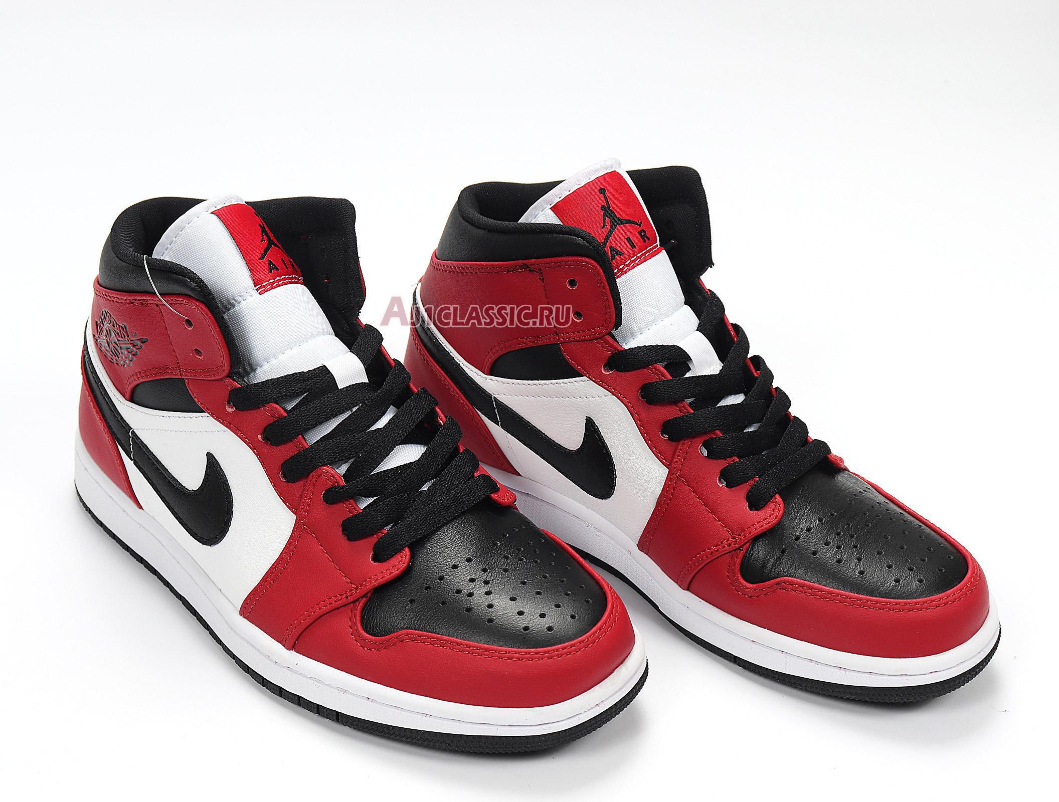 New Air Jordan 1 Mid "Chicago Black Toe" 554724-069 Shoes