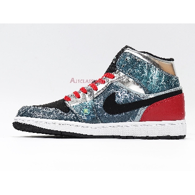 Air Jordan 1 Mid Marvel Thor 556297-023 Blue/Red/Silver/Black/White Mens Womens Shoes