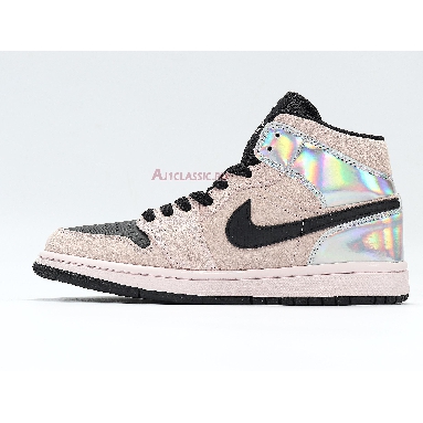 Air Jordan 1 Mid Iridescent BQ6472-602 Barely Rose/Black/Multi Sneakers