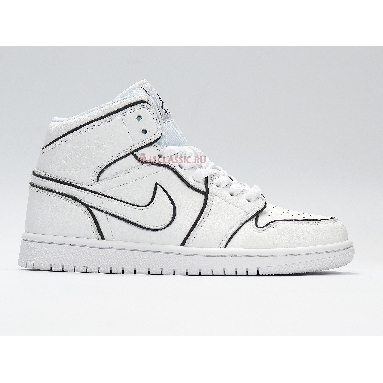 Air Jordan 1 Mid SE Iridescent Trim CK6587-100 White/Black Mens Womens Shoes